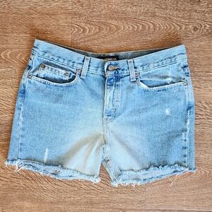 London Jean Vintage Women's 12 Denim Cut Off Shorts Waist Pockets Distressed Y2K